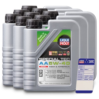 Liqui Moly 9x 1 L Special Tec AA 5W-40 Diesel + Ölwechsel-Anhänger [Hersteller-Nr. 21330] von Liqui Moly