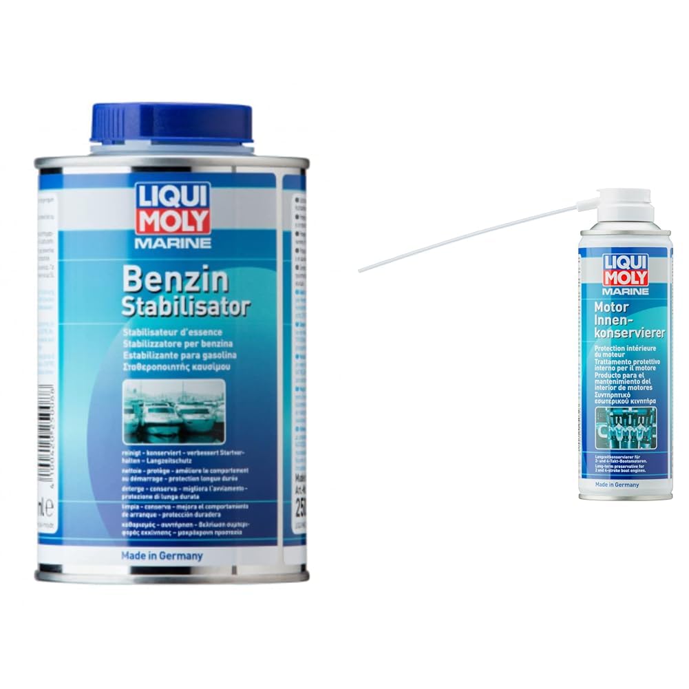 Liqui Moly Marine Benzinstabilisator | 500 ml | Boot Benzinadditiv | Art.-Nr.: 25008 & Marine Motor Innenkonservierer | 300 ml | Bootspflege | Art.-Nr.: 25032 von Liqui Moly