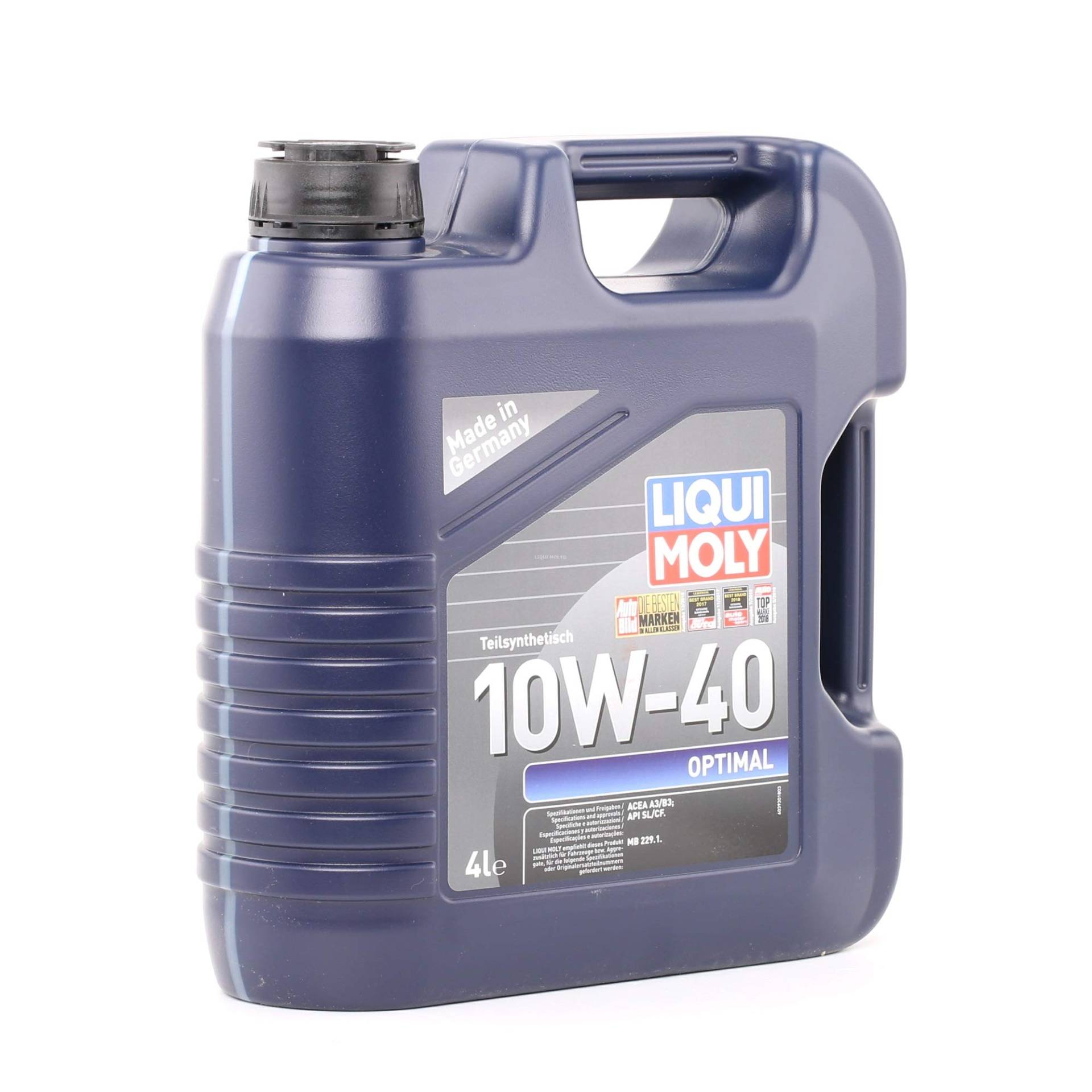 Liqui Moly Motoröl 10W-40 4L Optimal Api Sl/Cf Acea A3/B3 Motorenöl Schmieröl von Liqui Moly