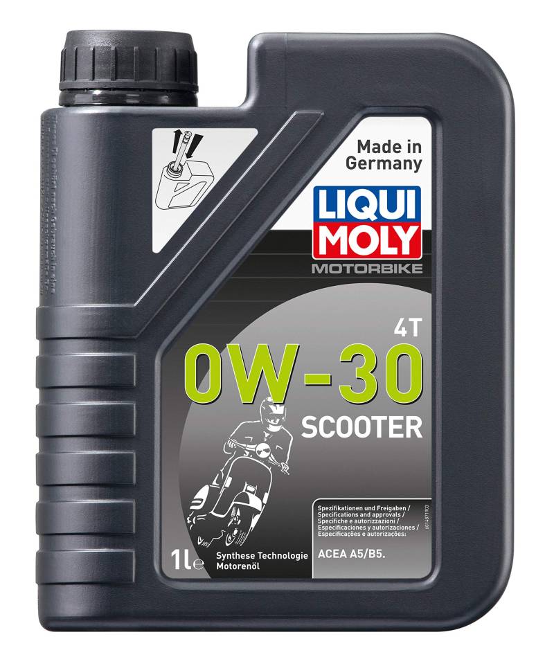 LIQUI MOLY Motorbike 4T 0W-30 Scooter | 1 L | Motorrad Synthesetechnologie Motoröl | Art.-Nr.: 21153, farblos von Liqui Moly