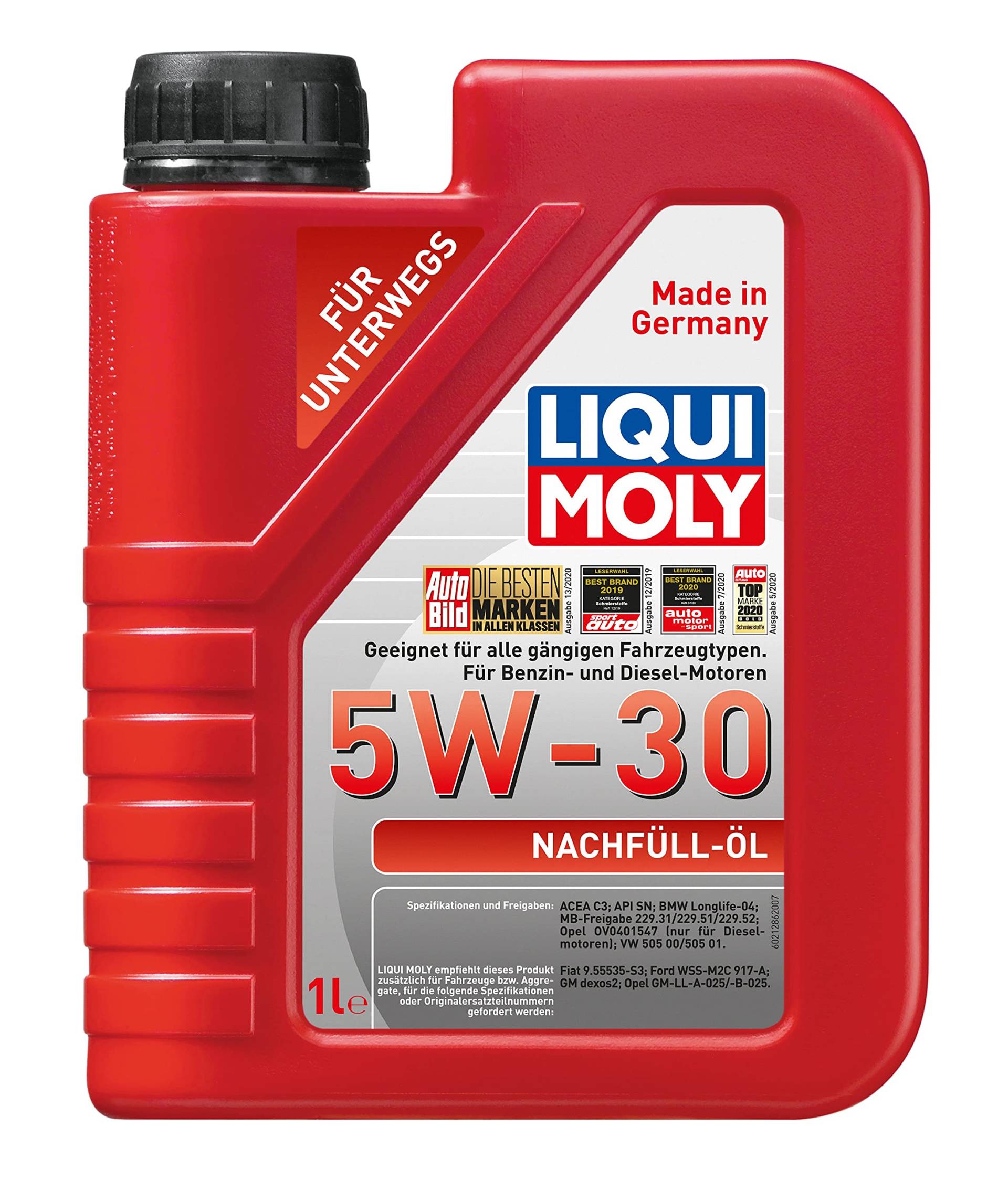 LIQUI MOLY Nachfüll-Öl 5W-30 | 1 L | Synthesetechnologie Motoröl | Art.-Nr.: 21286 von Liqui Moly