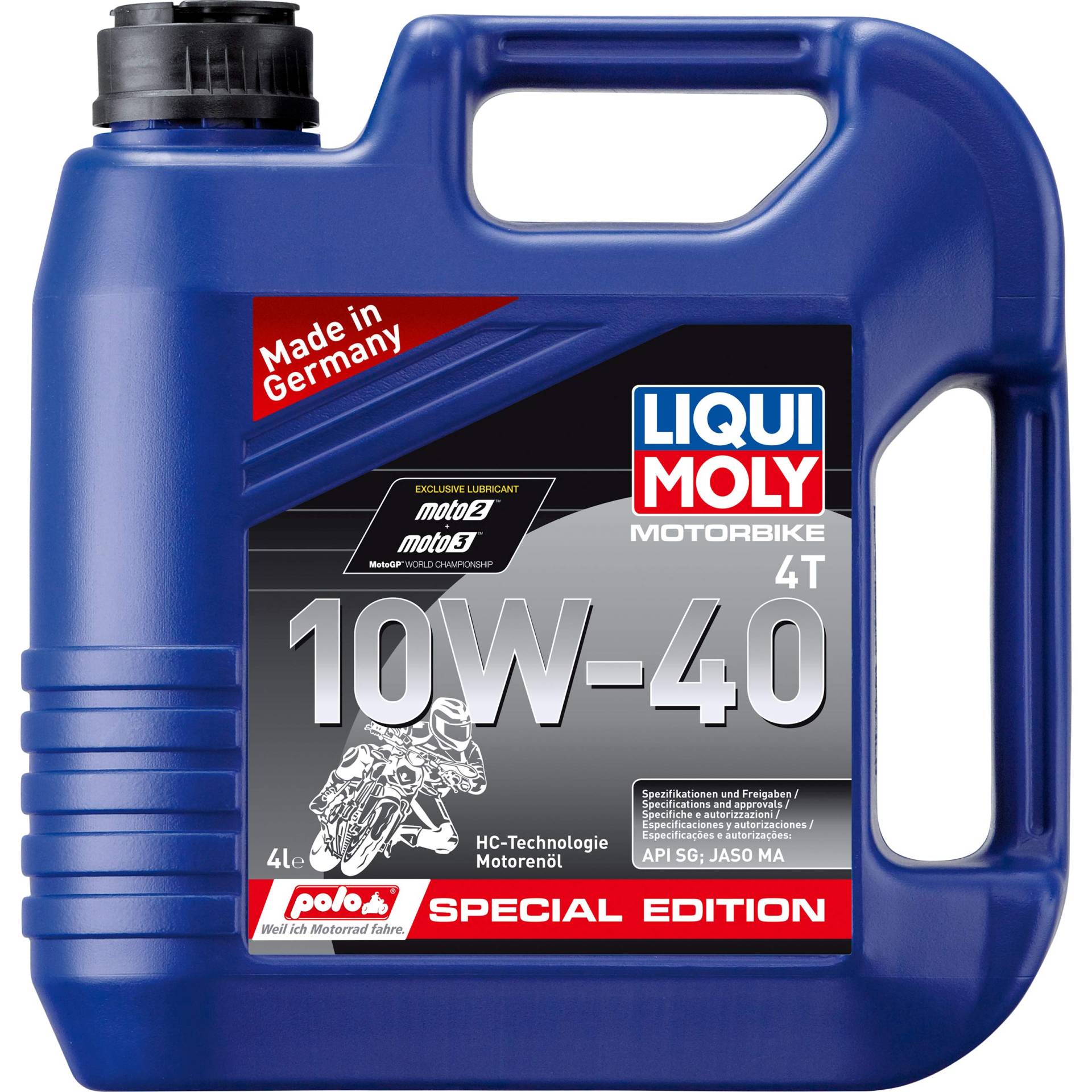 Liqui Moly Motorrad-Motoröl 4-takt Motorbike 4T 10W-40 Polo-Special Edition 4 Liter, Unisex, Multipurpose, Ganzjährig von Liqui Moly