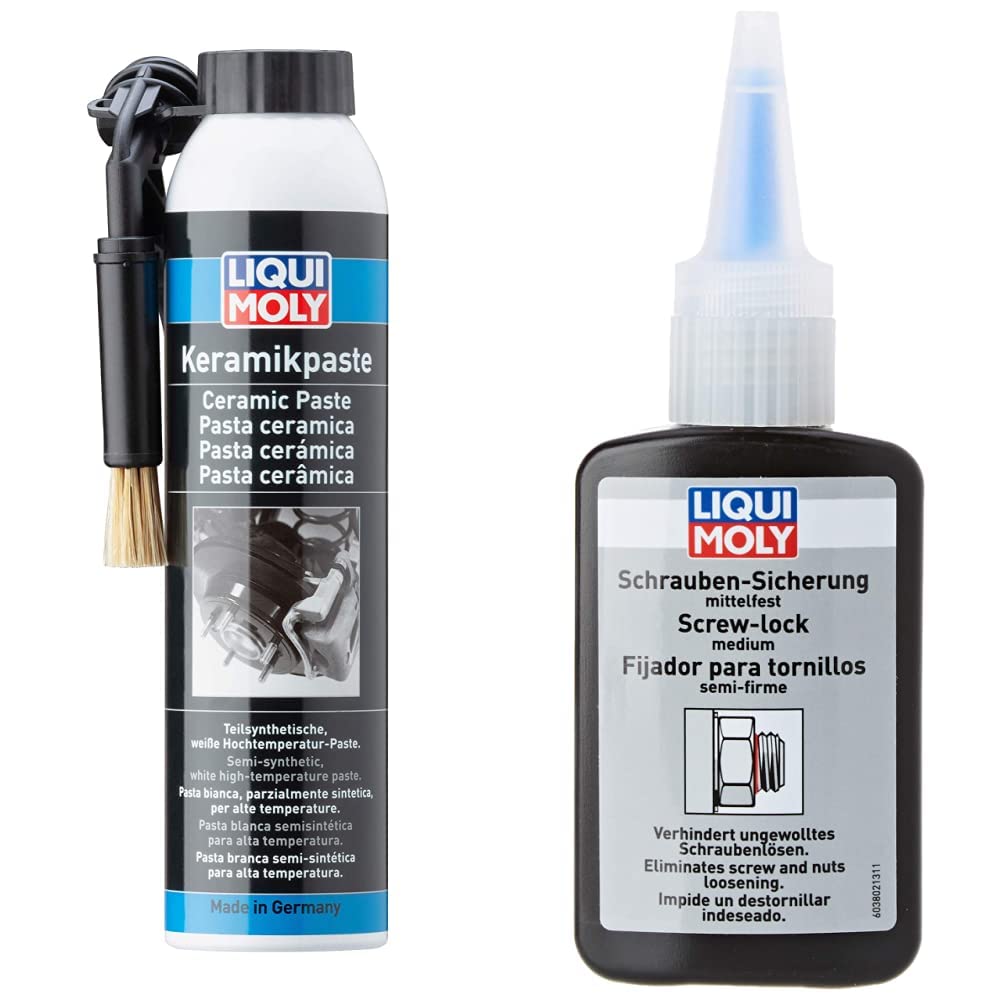 Liqui Moly P000413 3415 Keramikpaste (Pinseldose) 200 ml & 3802 Schraubensicherung mittelfest 50 g von Liqui Moly