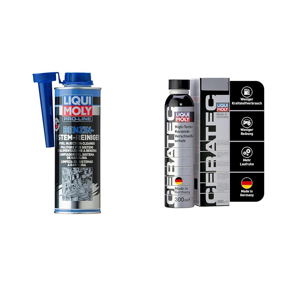 Liqui Moly Pro-Line Benzin-System-Reiniger | 500 ml | Benzinadditiv | Art.-Nr.: 5153 & Öladditiv Cera Tec Art.-Nr. 3721 Keramikverschleißschutz von Liqui Moly