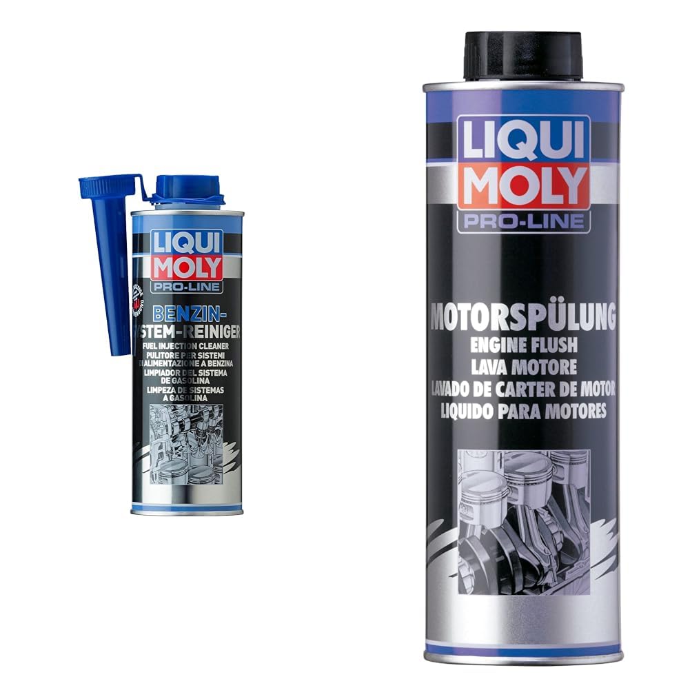 Liqui Moly Pro-Line Benzin-System-Reiniger | 500 ml | Benzinadditiv | Art.-Nr.: 5153 & Pro-Line Motorspülung | 500 ml | Öladditiv | Art.-Nr.: 2427 von Liqui Moly