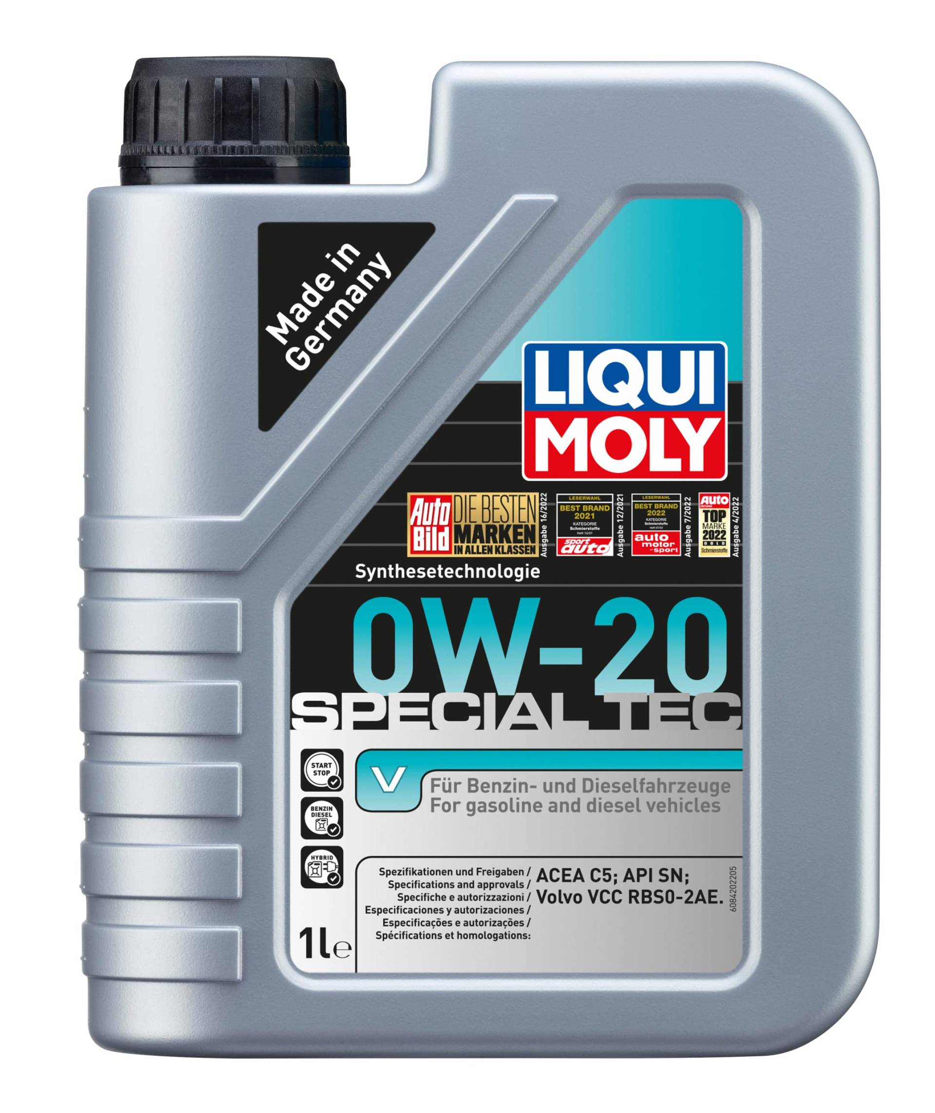 LIQUI MOLY Special Tec V 0W-20 | 1 L | Synthesetechnologie Motoröl | Art.-Nr.: 8420, farblos von Liqui Moly