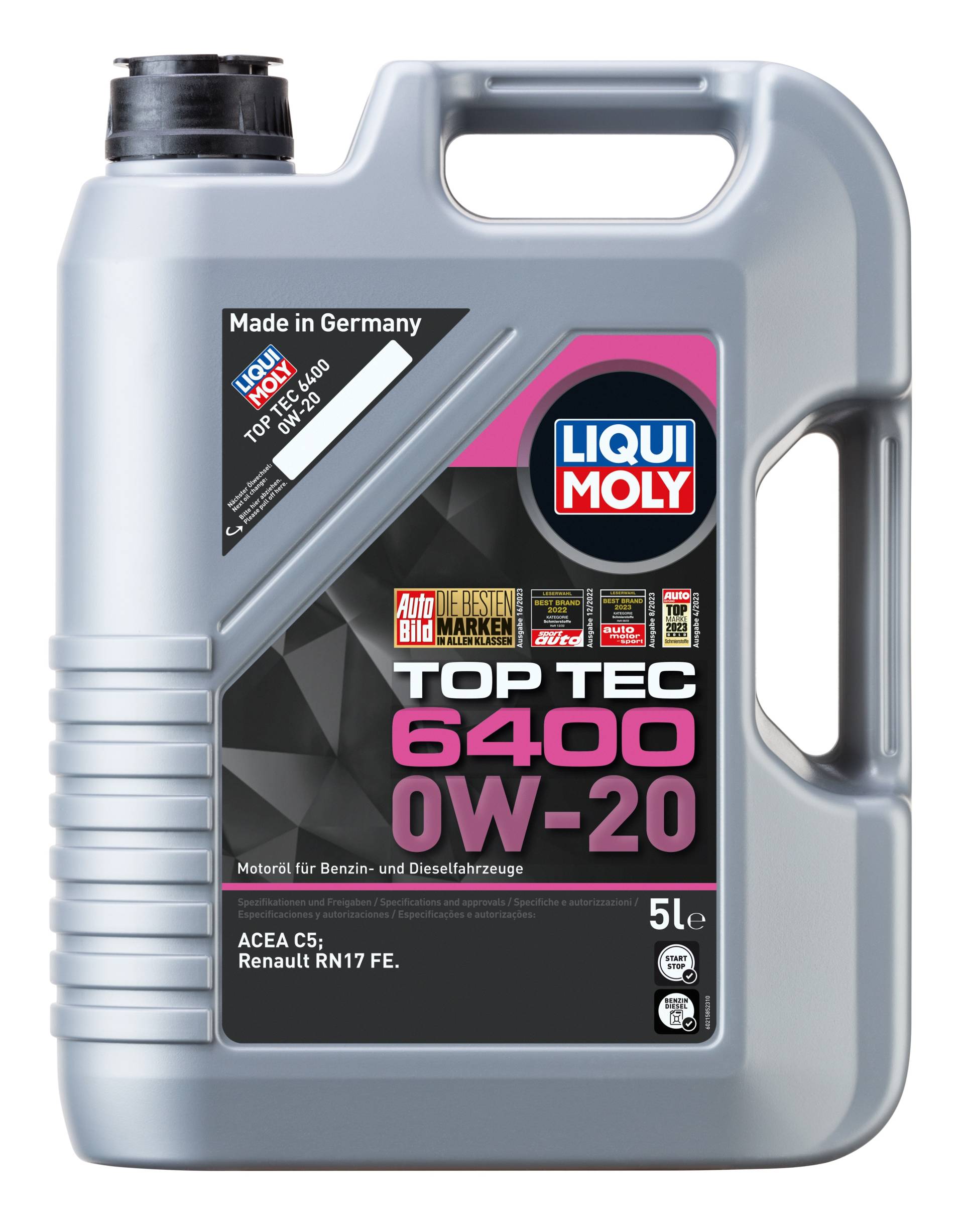 Liqui Moly Top Tec 6400 Motoröl, 0W-20, 5 l von Liqui Moly