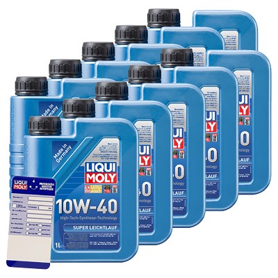 Liqui Moly 10x 1 L Super Leichtlauf 10W-40 + Ölw.-Anhänger von Liqui Moly