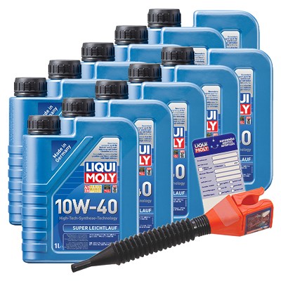 Liqui Moly 10x 1 L Super Leichtlauf 10W-40 + Ölw.-Anhänger von Liqui Moly