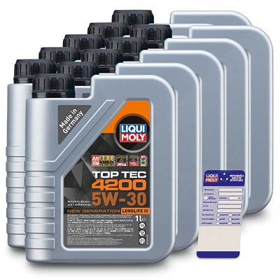 Liqui Moly 10x 1 L Top Tec 4200 5W-30 + Ölwechsel-Anhänger von Liqui Moly