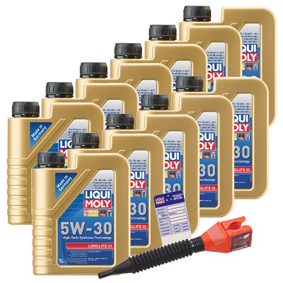 Liqui Moly 11x 1 L Longlife III 5W-30 + Ölwechsel-Anhänger von Liqui Moly