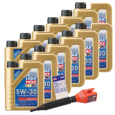 Liqui Moly 12x 1 L Longlife III 5W-30 + Ölwechsel-Anhänger von Liqui Moly