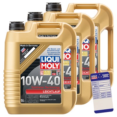 Liqui Moly 15 L Leichtlauf 10W-40 + Ölwechsel-Anhänger von Liqui Moly