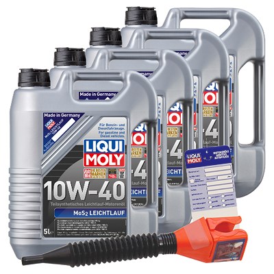 Liqui Moly 20 L MoS2 Leichtlauf 10W-40 + Ölwechsel-Anhänger von Liqui Moly