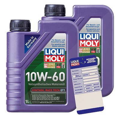 Liqui Moly 2x 1 L Synthoil Race Tech GT1 10W-60+Ölw.-Anhänger von Liqui Moly