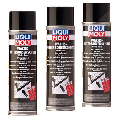 Liqui Moly 3x 500ml Wachs-Unterboden-Schutz anthrazit/schwarz [Hersteller-Nr. 6100] von Liqui Moly