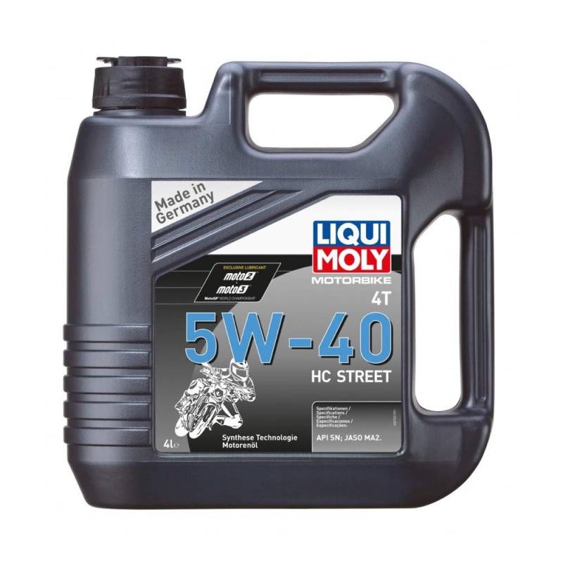 LIQUI MOLY Motorbike 4T 5W-40 HC Street | 4 L | Motorrad Synthesetechnologie Motoröl | Art.-Nr.: 20751, farblos von Liqui Moly