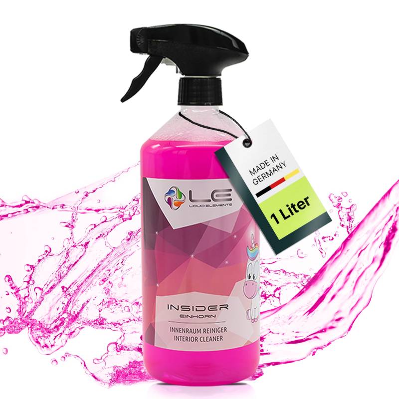 Liquid Elements – Insider Textil- und Innenraumreiniger 1 Liter – Cockpit Reiniger für Kunststoff, Leder, Polster & Armaturen – Cockpitpflege Auto Innenraum Einhorn (Zuckerwatte) Duft von Liquid Elements