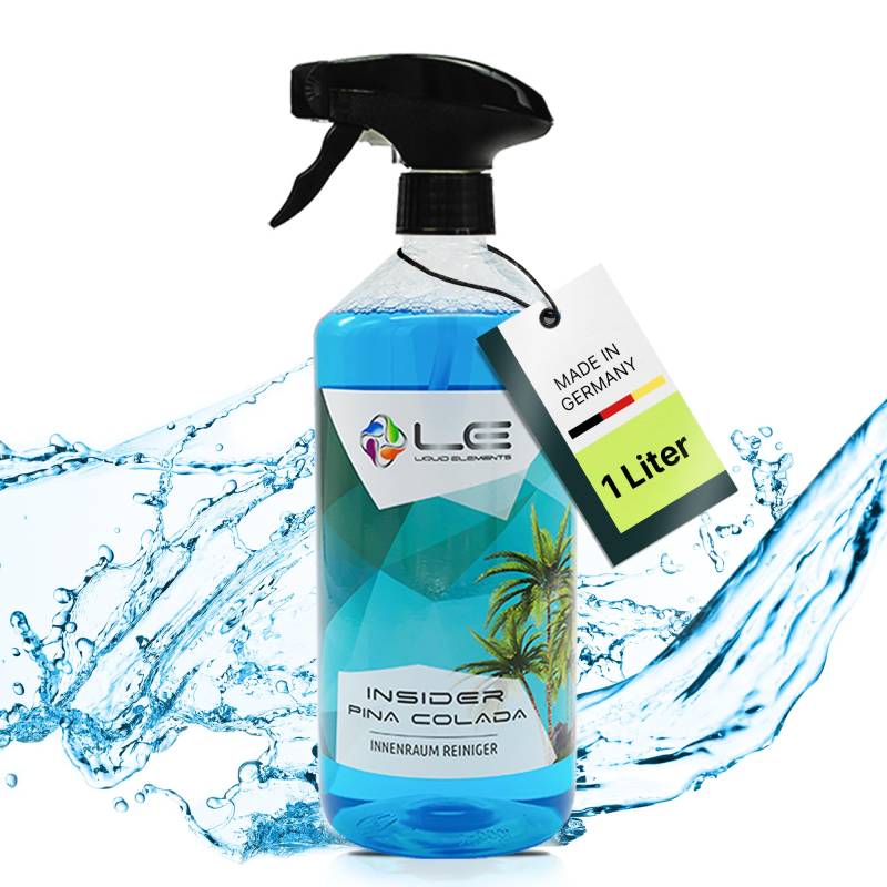 Liquid Elements – Insider Textil- und Innenraumreiniger 1 Liter – Cockpit Reiniger für Kunststoff, Leder, Polster & Armaturen – Cockpitpflege Auto Innenraum Pina Colada Duft von Liquid Elements