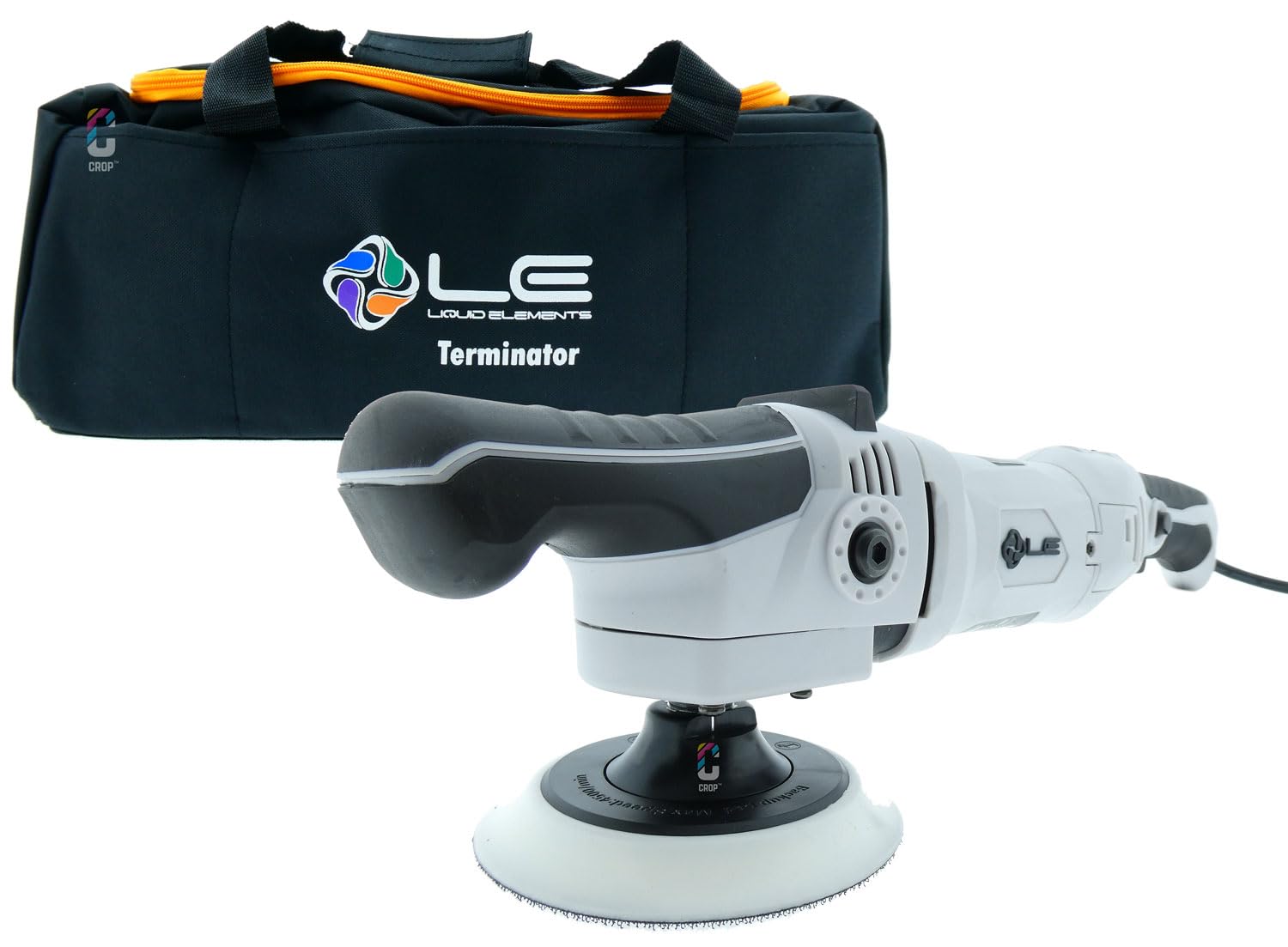 Liquid Elements Poliermaschine Auto Terminator V2 mit Rotation - Auto Poliermaschine 1200 W - Transporttasche und Kohlebürsten Inklusive - Politur Auto für Sie - praktische Handauflage - LED Sensoren von Liquid Elements