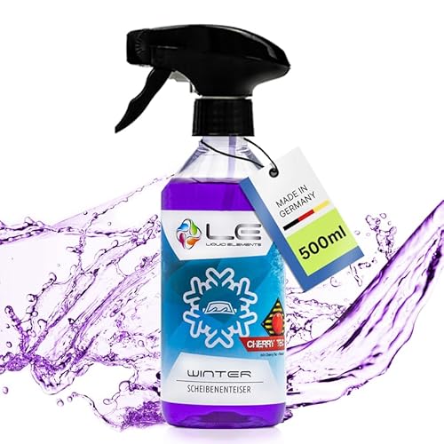 Liquid Elements – Winter Scheibenenteiser Spray Auto 1x 500ml – Enteiserspray schnell wirksam bis -45° C – Auto Enteiser entfernt EIS ohne Kratzen & verhindert Wiedervereisung (Cherry Tec) von Liquid Elements