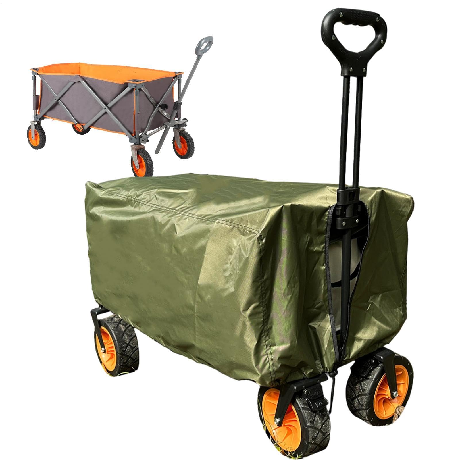 Gartenwagen-Abdeckung - Outdoor Faltbare Wagons-Abdeckung, Abdeckung für Bollerwagen | wasserdichte und UV-beständige Stoffschutzhülle, Mehrzweckwagen-Wagenabdeckung für Lebensmittelwagen, ATV-Auto von Liqzirtu