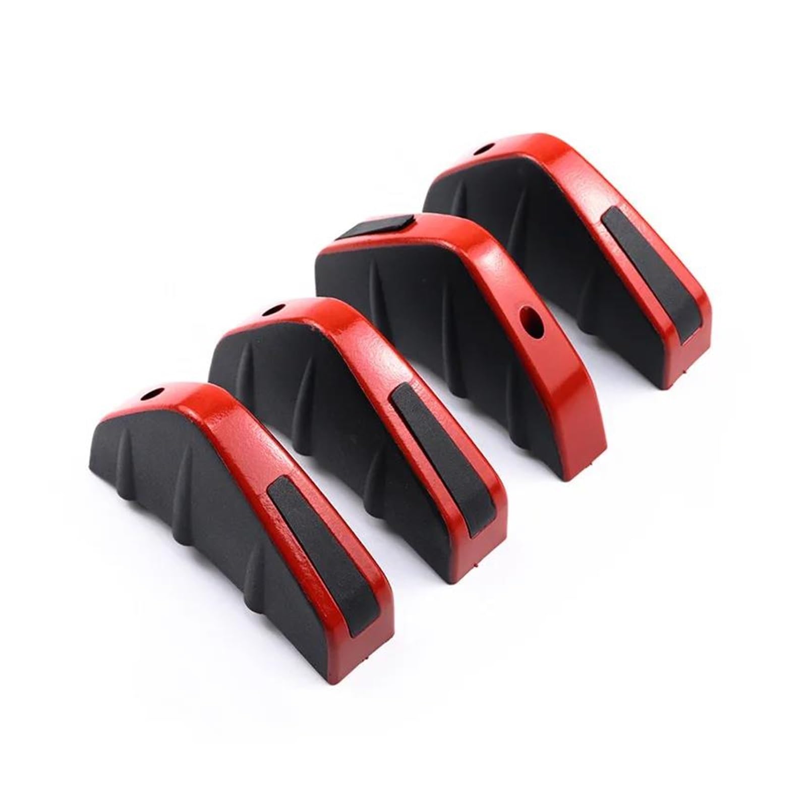 Auto Heckspoiler Universal Carbon Fiber Bumper Lip Diffusor Anti-kollision Auto Modifizierte Hinten Stoßstange Diffusor Spoiler Schwarz & Rot ABS Hinten 4 Stücke Auto Heckspoiler Flügel(Red Black) von Litemai