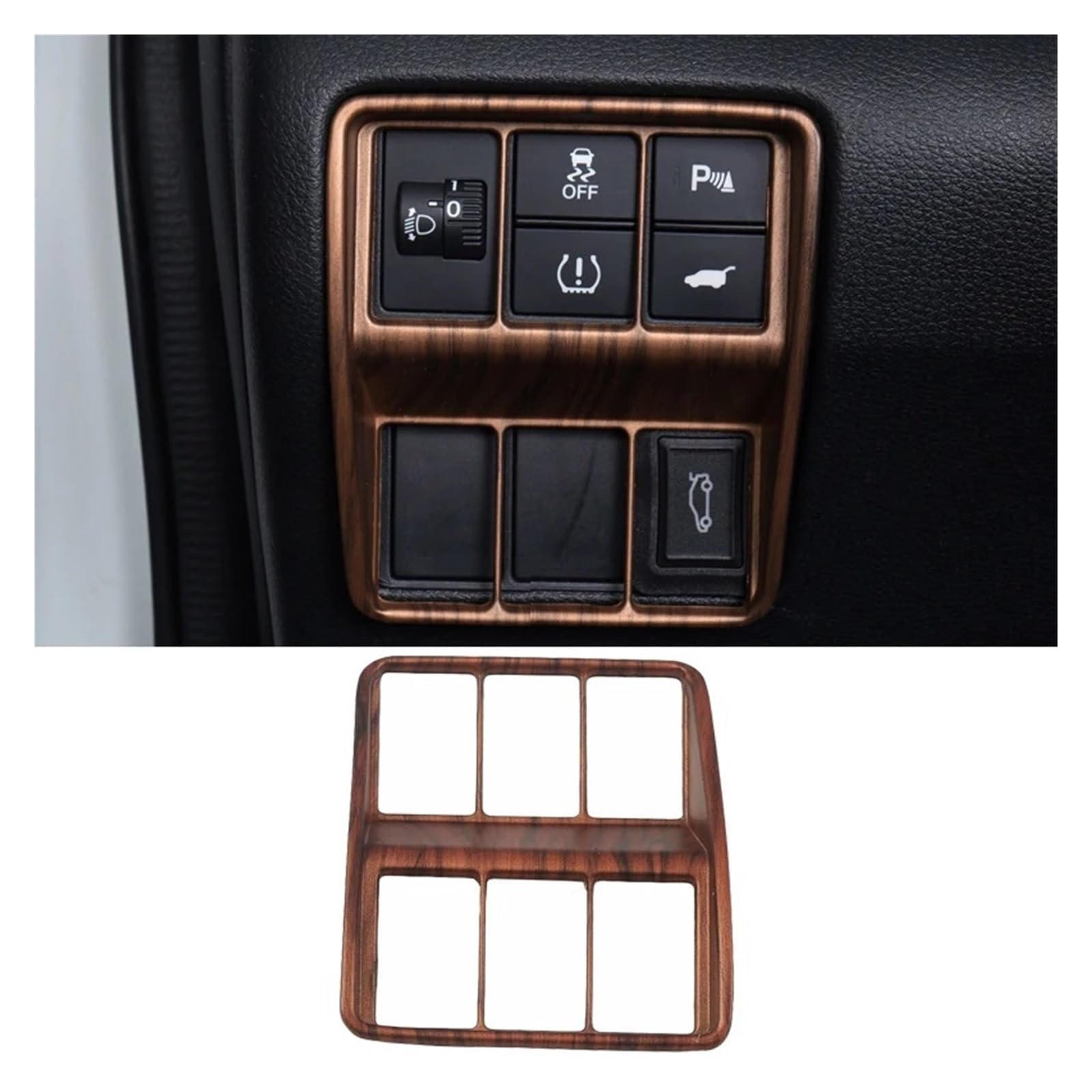 Control Panel Aufkleber Für C&RV 5TH LHD 2017 2018 2019 2020 Auto Holzmaserung Innen Zubehör Shift Getriebe Panel Abdeckung Konsole Wasser Tasse Halter Abdeckung Trim Mittelkonsole Frame(Wood Color 19 von Litemai