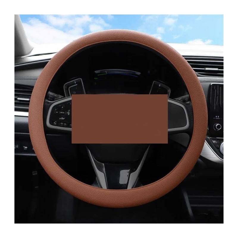 Lenkrad Schützen Abdeckung DIY Universal Auto elastische Silikon Lenkradbezug Auto Dekoration Multi Textur weiche Lenkradbezug Auto Zubehör Lenkradschutzhülle(Brown) von Litemai