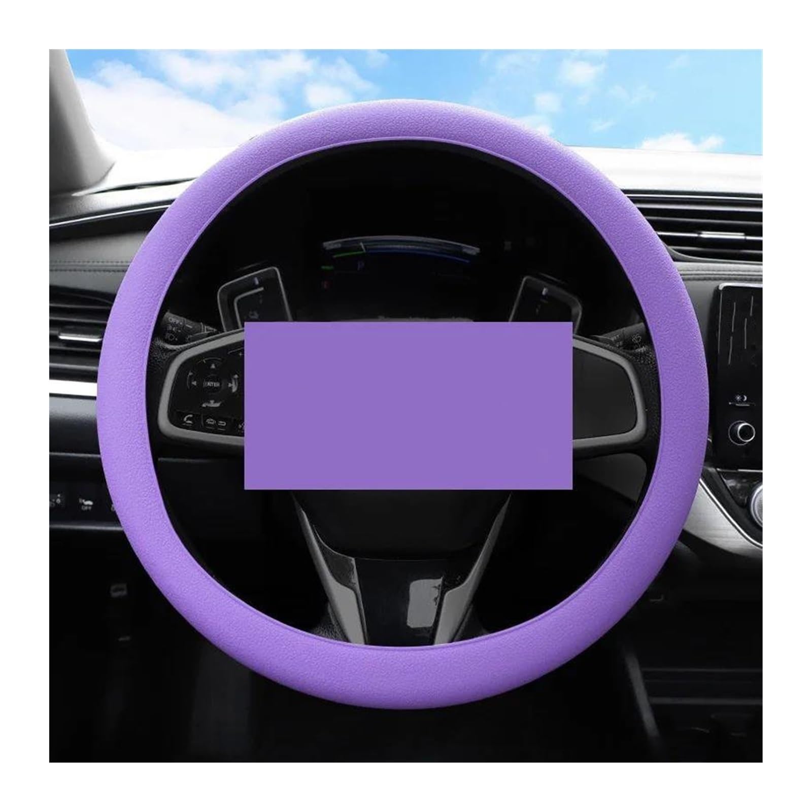 Lenkrad Schützen Abdeckung DIY Universal Auto elastische Silikon Lenkradbezug Auto Dekoration Multi Textur weiche Lenkradbezug Auto Zubehör Lenkradschutzhülle(Purple) von Litemai