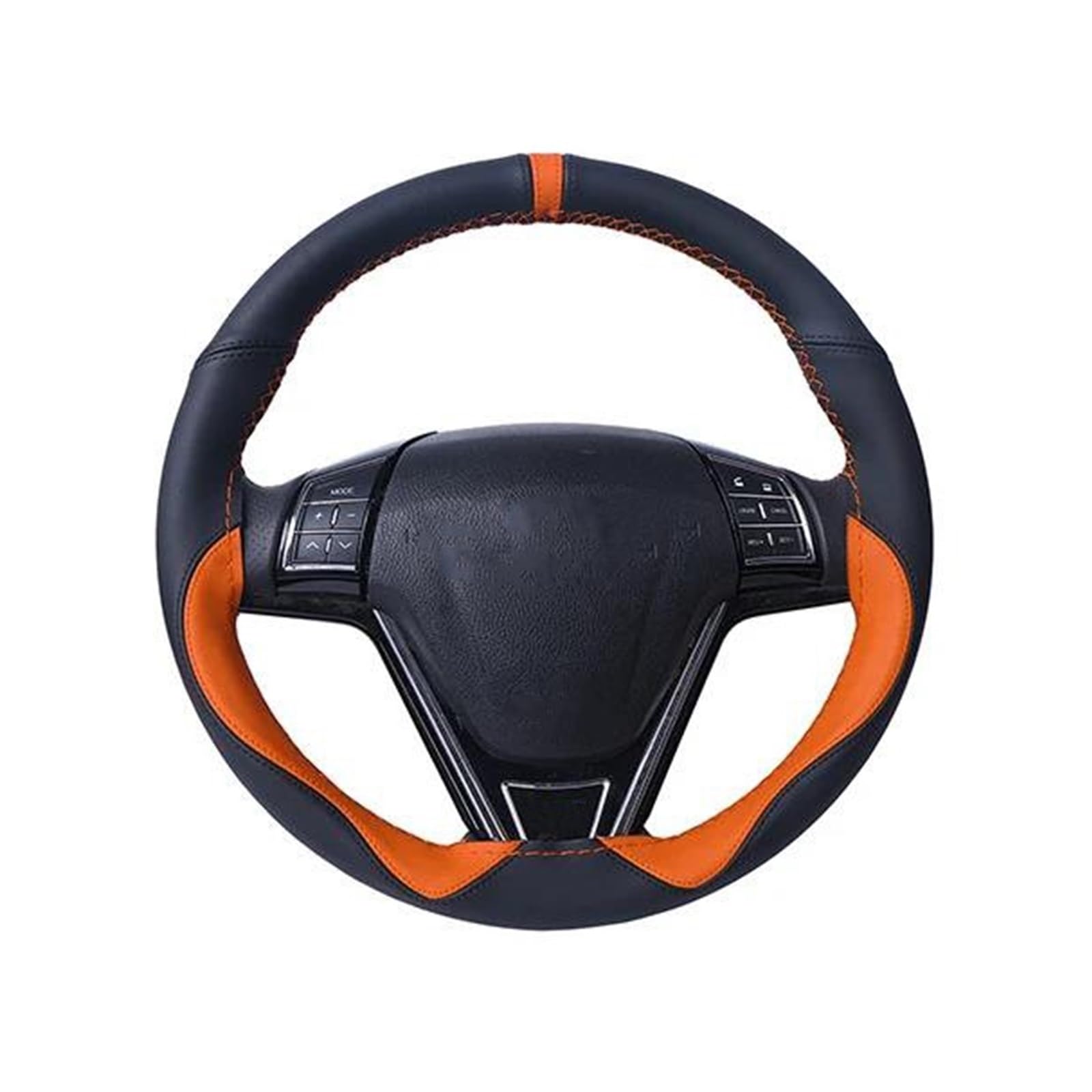 Lenkrad Schützen Abdeckung Universal 15 Zoll DIY Lenkradbezug Langlebiger Lenkradbezug Weiches Fibe Leder S&Port Style Lenkradgeflecht Autozubehör Lenkradschutzhülle(Orange) von Litemai