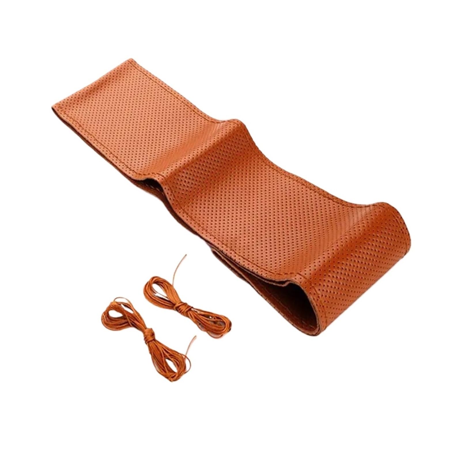 Lenkrad Schützen Abdeckung Universal DIY Leder weiche Anti-Rutsch Nadel und Faden Kits Auto-Innenausstattung Auto Lenkrad Zopf Abdeckung 38cm 15 Zoll Lenkradschutzhülle(B-Brown) von Litemai