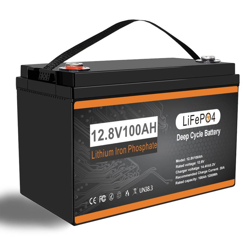 LiFePO4 Batterie 12V 100Ah 1280Wh Lithiumbatterie mit BMS Temperature Schutz Max. 15000 Zyklen Akku Batterie für Solaranlage Wohnmobile Camping Boot Haushalt Van von LithiBoost