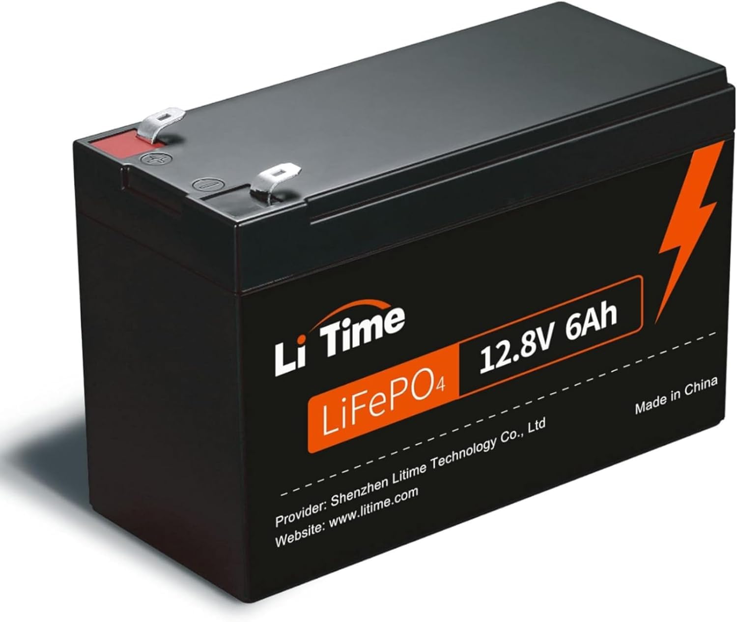 LiTime 12V 6Ah LiFePO4 Batterie, Lithium Akku eingebautes 6A BMS, 4000+ tiefe Zyklen, Mini für Fischfinder Kinder Roller LED Licht Sicherheitskamera von Litime