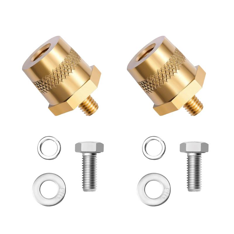 Litorange Messing-batteriepoladapter Paar,M6 Batteriepol,Batteriepolklemmen(IG:M8;AG:M6),Batteriepoladapter für Lithium-Autobatterien von Litorange