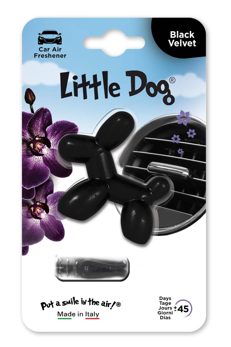 Little Joe Little Dog Black Velvet Aroma Gel Perfumer für den Autolüfter. Langanhaltend, bis zu 45 Tage. Unwiderstehlicher und lustiger Duft für alle. von Little Joe