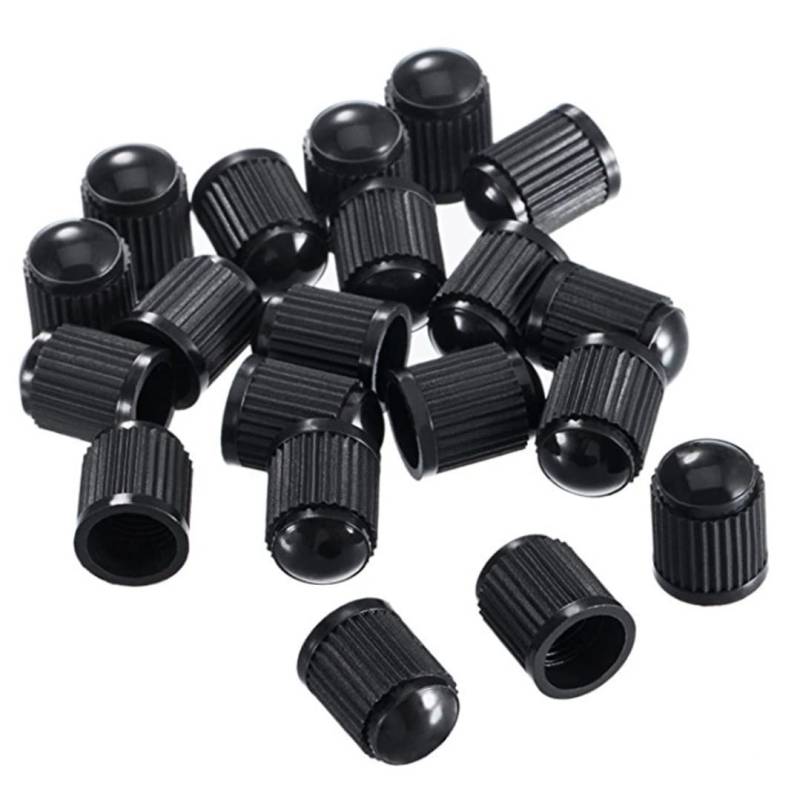 Fahrradventilkappe Schraderventil Staubabdeckung Autogasdüsenkappe für Motorradwagen Black 50pcs von Liummrcy