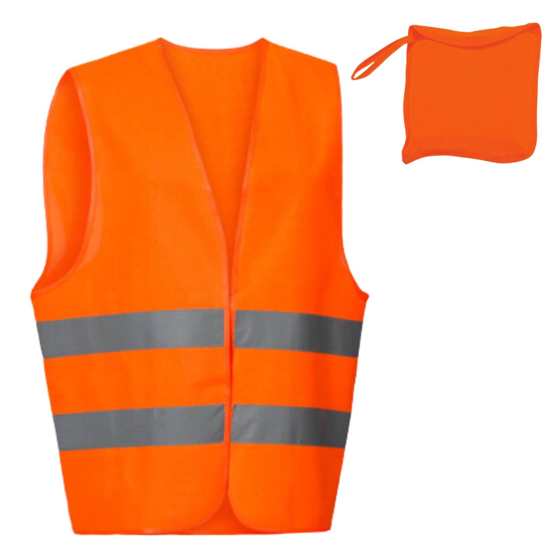 LiveLaif® 1 x Warnweste in Orange + 1 x passende Tasche | Einheitsgröße, Uni | DGT zugelassene Autoweste | Laufweste, Arbeitsweste, reflektierende Motorradweste (1, Orange) von LiveLaif