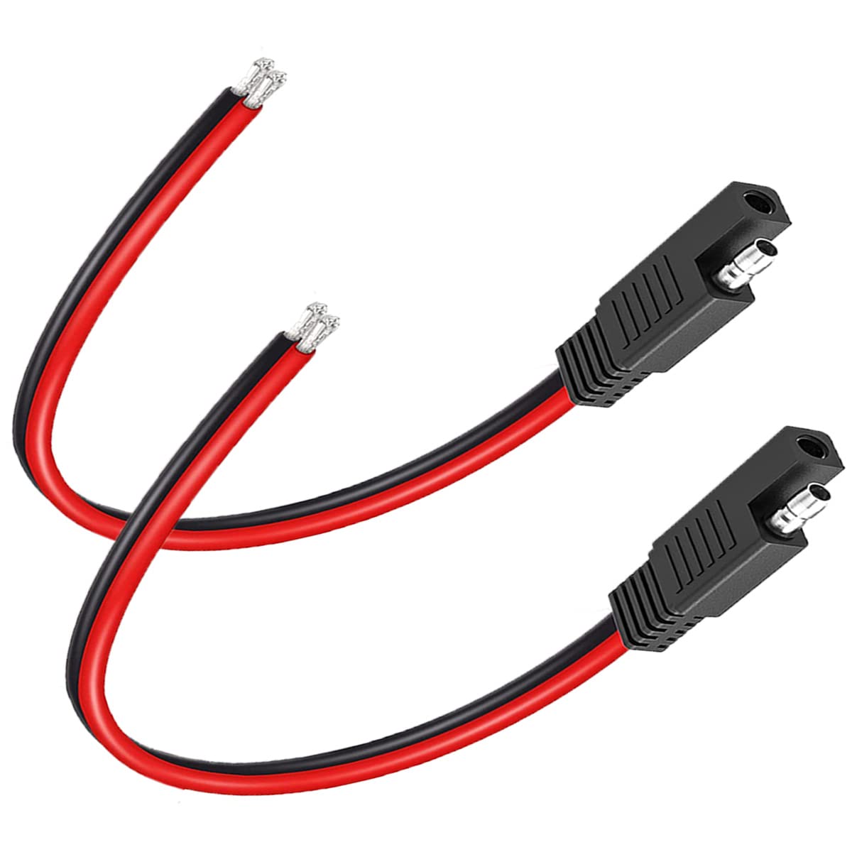 Liwinting 2pcs SAE-Anschluss Kabel 30cm, Kfz-Verlängerungskabel, SAE auf SAE 2-poliger Schnellverbindungs-/Trenn-Verlängerungskabelbaum 14AWG von Liwinting