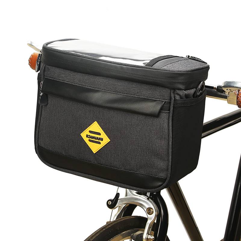 Lixada Fahrrad Lenkertasche, Isolierte Fahrradkühltasche Wasserabweisende Fahrradkorb Fronttasche MTB Rahmentaschen mit Transparentem PVC-Sichtfenster,Umhängetasche Tragetasche,23 x 12 x 18 cm von Lixada