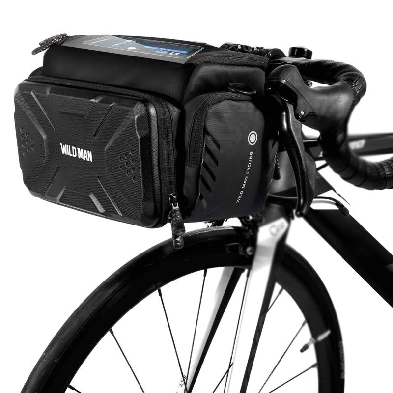 Lixada Fahrradtasche Eva Hard Electric Scooter Heads Bag Klappbare kompakte Lenkertasche Fahrradsatteltasche, Top Tube Bag 4L Kapazitätstasche für Mountainbikes, Fahrräder und Rennräder - Schwarz von Lixada