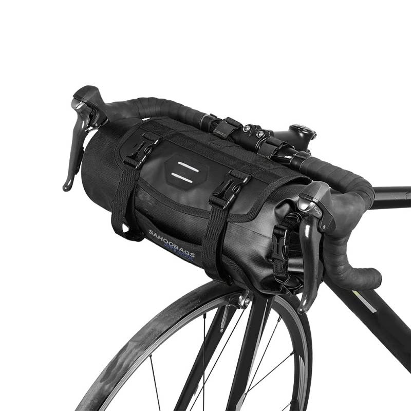 Lixada Fahrradtasche, wasserdicht, für Mountainbike, MTB, Frontrahmen, Lenker, Korb, mit Reißverschluss, 3 l, 7 l, verstellbar (schwarz) von Lixada