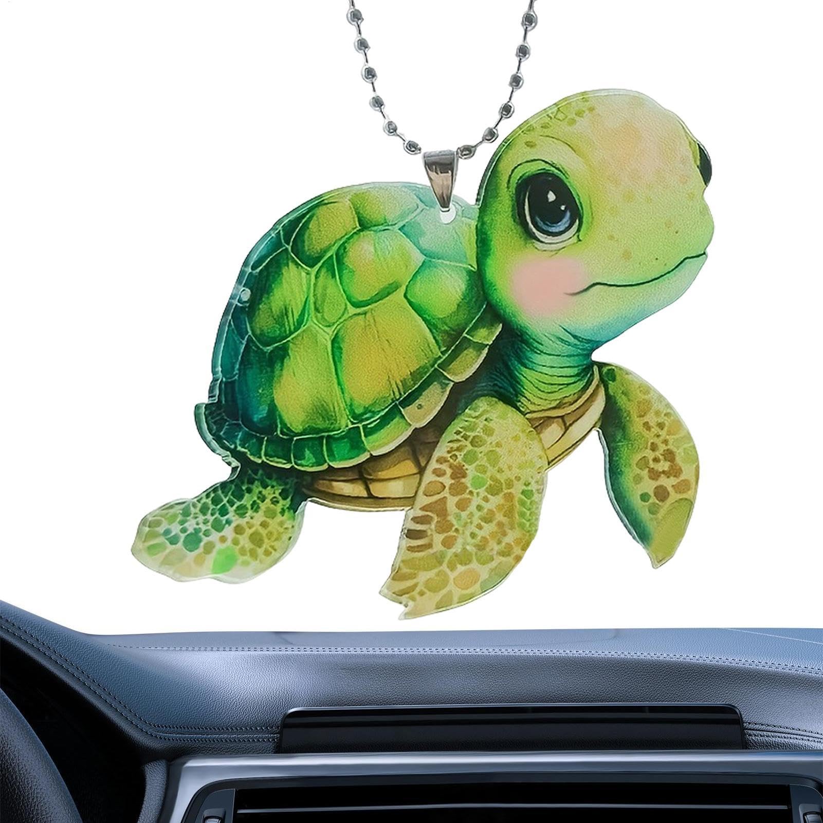 Lnhgh Rückspiegelverzierung, Schildkrötenautoanhänger | Nette Cartoon Seaturtle Figur Innenräume - Acryl -Autozubehör, Auto -Rückfahrspiegel -Anhänger realistisch für LKW, Haus von Lnhgh