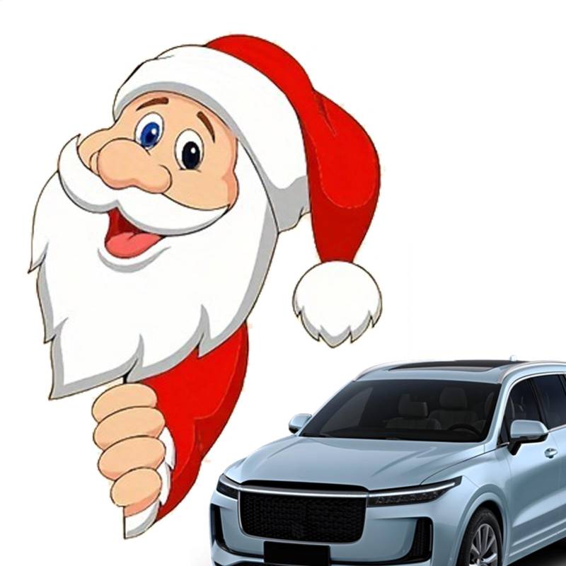 Lnhgh Weihnachts-Autoaufkleber lustig | Santa Autoaufkleber Autoaufkleber,Auto-, Auto-Aufkleber, lustiger Weihnachtsmann-Aufkleber, Auto-Fenster-Aufkleber, wasserfest von Lnhgh