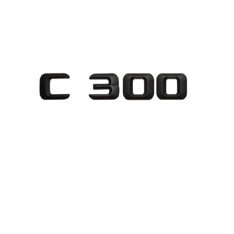 LORIER Mattschwarz " C 300" Auto-Kofferraum-hintere Buchstaben-Wort-Abzeichen-Emblem-Buchstaben-Aufkleber-Aufkleber, kompatibel mit Mercedes Benz C-Klasse C300 Logoaufkleber und Aufkleber von LoRier