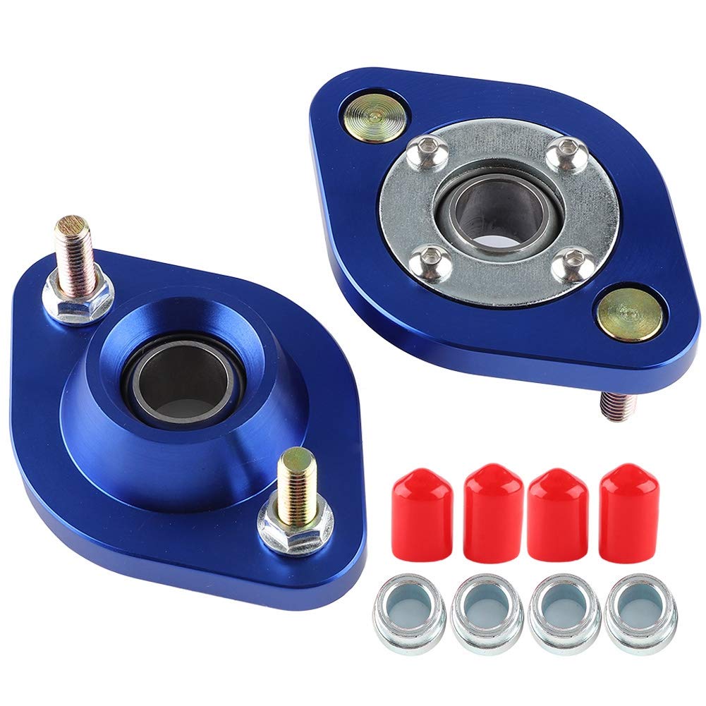 Auto-Stoßdämpfer-Halterungs-Set, Kissenball, hinten, obere Sturzplatten, rot, schwarz, blau, Aluminiumlegierung, Drifting Suspension Upgrade für E30 E36 E46 Z3 (blau) von Loboo Idea