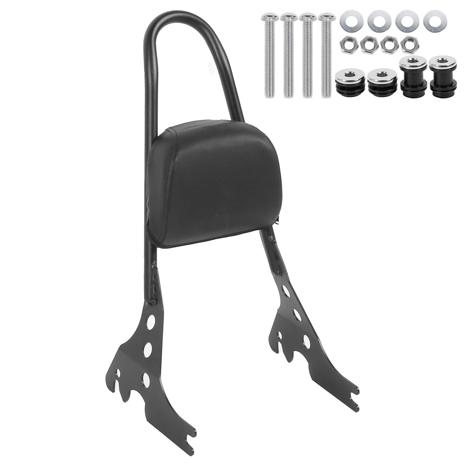 Motorrad-Rückenlehnenpolster-Set, ergonomischer Komfort, stilvolles Design für XL883C XL883R XL1200R XLH883 04-19 (schwarz) von Loboo Idea