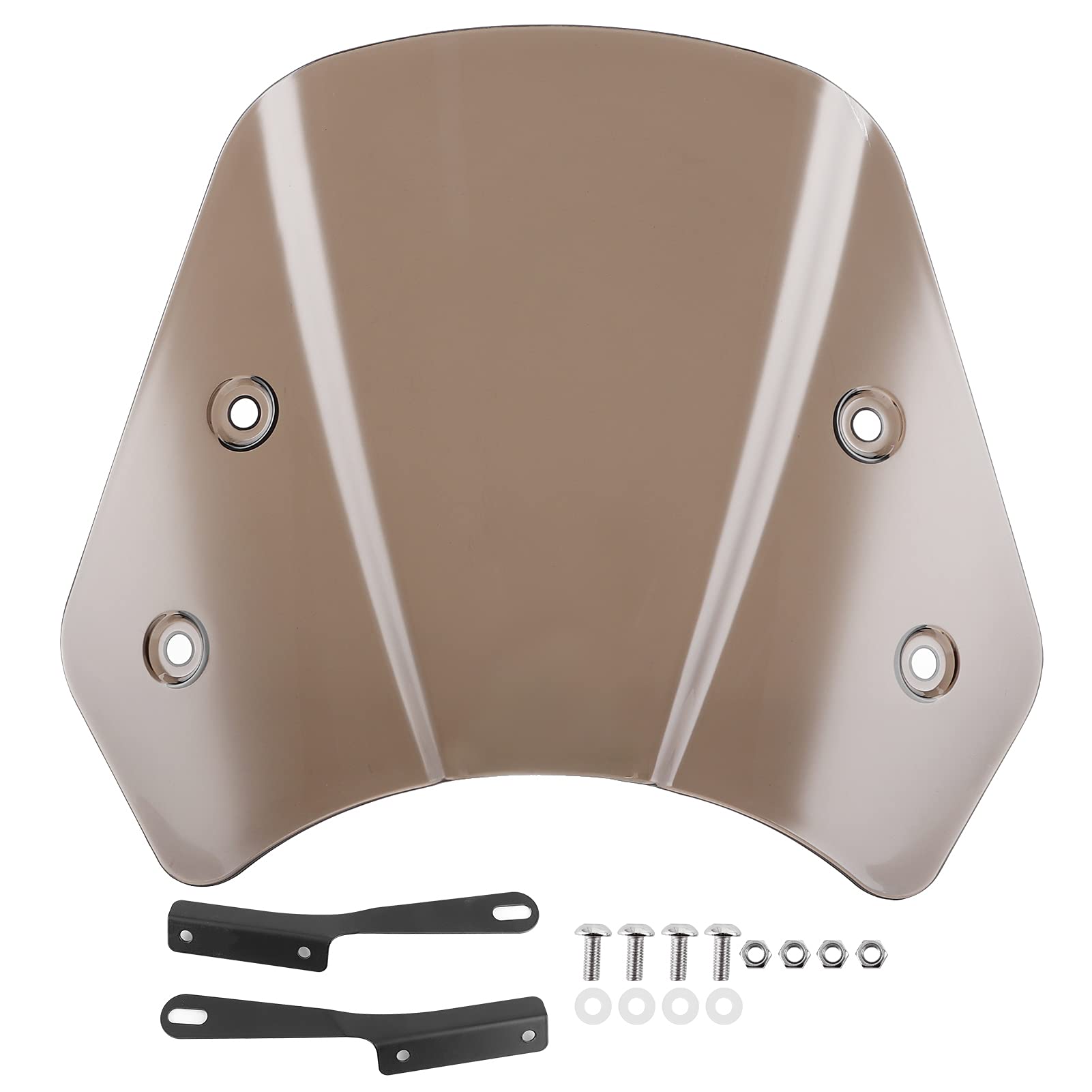 Universelle Motorrad-Windschutzscheibe, Windschutzscheibe, Motorrad, universeller Motorrad-Windabweiser mit Halterung, 12,7 - 17,8 cm (5 - 7 Zoll) (Tee) von Loboo Idea