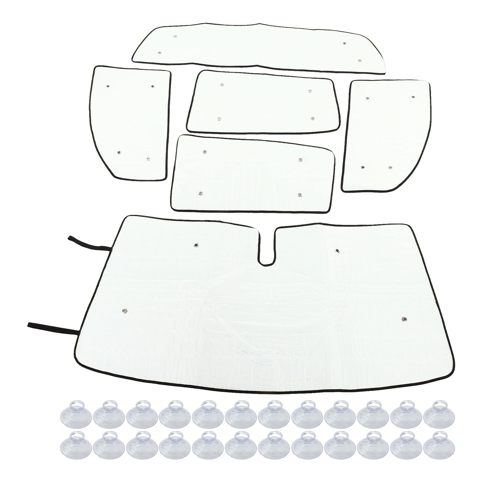 LOCADENCE 6 Stück Windschutzscheiben Sonnenschutz, Doppelschichtig, Reflektierend, Auto Sonnenblende, Windschutzscheiben Sonnenschutz mit Saugnapf für XK50 2007 2021 von Locadence