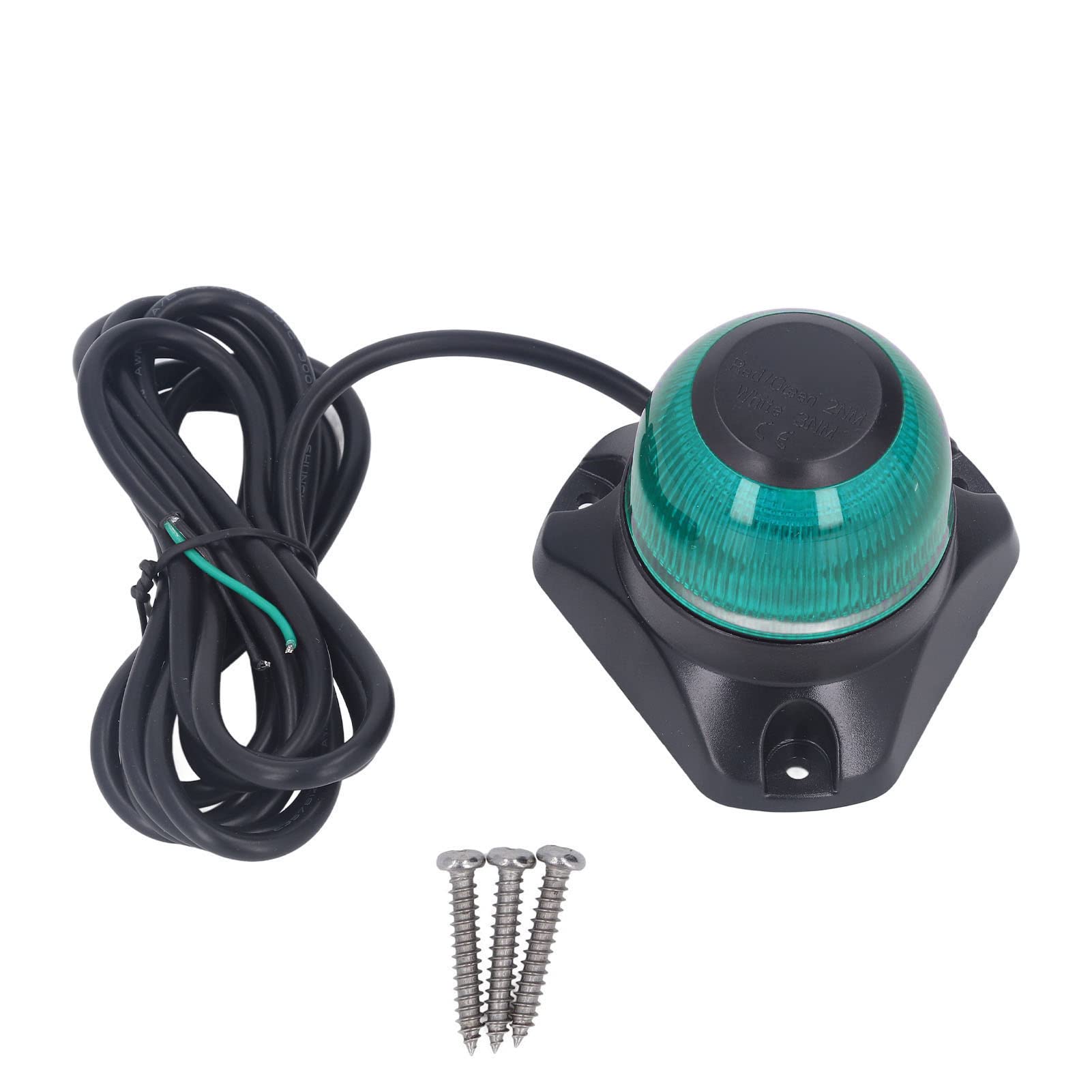 LOCADENCE Bootsnavigationslicht, 3 W IP67 Bootsbug Navigationslichter Marine LED Navigationslicht Bootsbuglicht mit Befestigungsschraube für Fischerboote, Yachten, Pontons ﻿ (Grün 2NM 101LM) von Locadence